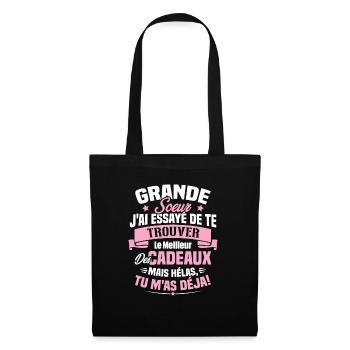 Grande Soeur J'ai essayé de te trouver des cadeaux - Sac en tissu - noir - Devant