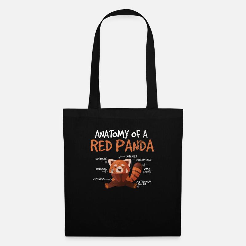 Red Panda Anatomy of a Red Panda Science Zoologist - Stoffbeutel - Schwarz