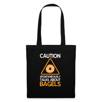 Bagel Bagels Geschenk - Stoffbeutel - Schwarz - Vorne
