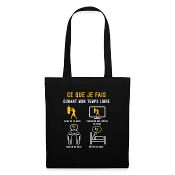 boxe temps libre cadeau boxeur - Sac en tissu - noir - Devant