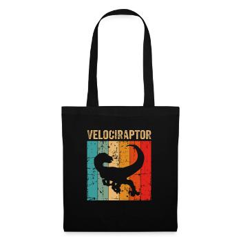 Velociraptor Dinosaure Enfants Dino Cadeau - Sac en tissu - noir - Devant