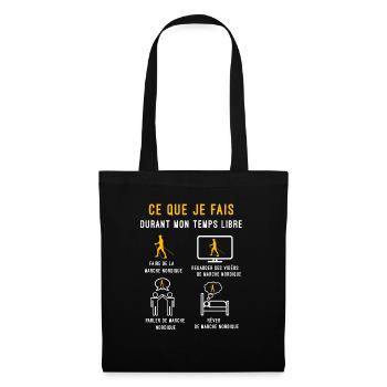 marche nordique temps libre cadeau marcheur - Sac en tissu - noir - Devant