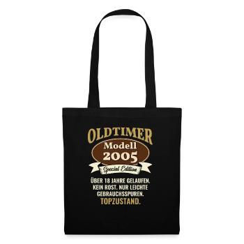 18 Jahre Oldtimer Modell 2005 18. Geburtstag - Stoffbeutel - Schwarz - Vorne