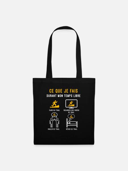 trail temps libre cadeau traileur - Sac en tissu - noir