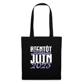 Annonce grossesse. bientôt Maman Juin 2023.maman - Sac en tissu - noir - Devant