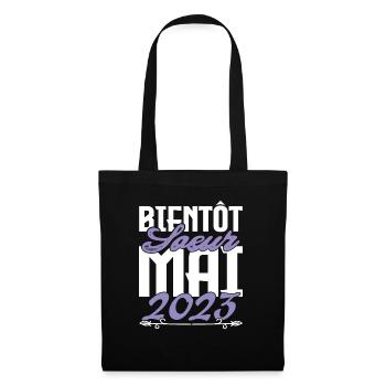 Annonce grossesse. bientôt Sœur Mai 2023.soeur - Sac en tissu - noir - Devant