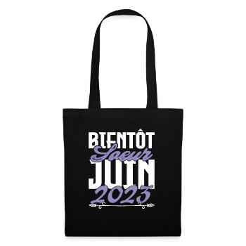 Annonce grossesse. bientôt Sœur Juin 2023.soeur - Sac en tissu - noir - Devant