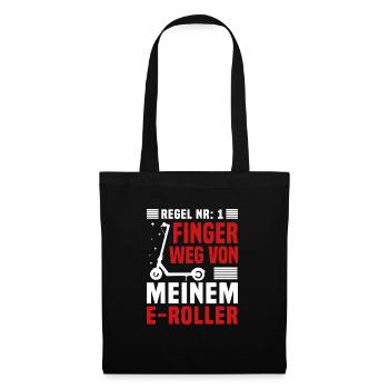 E-Roller Regel 1 Finger weg von meinem ERoller - Stoffbeutel - Schwarz - Vorne