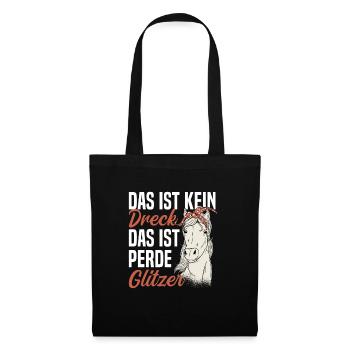 Pferd Reiterin Das ist kein Dreck - Stoffbeutel - Schwarz - Vorne