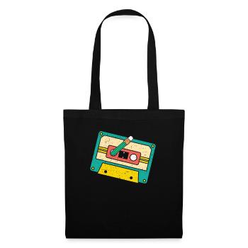 Kassettenbandmusikliebhaber Nationaler Retro-Tag - Stoffbeutel - Schwarz - Vorne