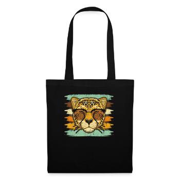 Retro Cheetah sur Zookeeper Wildlife Animal Zoo - Sac en tissu - noir - Devant