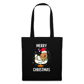 Merry Christmas Lustiges Weihnachtsshirt - Stoffbeutel - Schwarz - Vorne