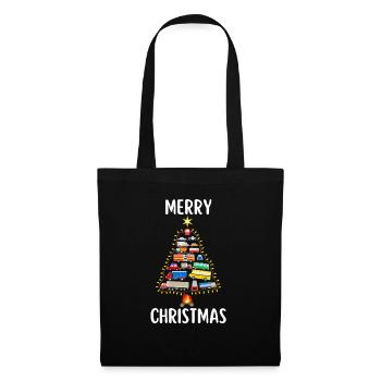Joyeux Noël Drôle de Chemise de Noël - Sac en tissu - noir - Devant