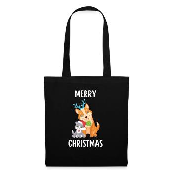 Joyeux Noël Drôle de Chemise de Noël - Sac en tissu - noir - Devant