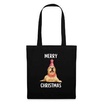 Merry Christmas Lustiges Weihnachtsshirt - Stoffbeutel - Schwarz - Vorne