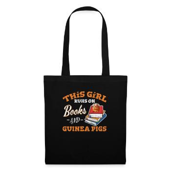 Cette fille court sur les livres et l’amante des cochons d’Inde Maman - Sac en tissu - noir - Devant