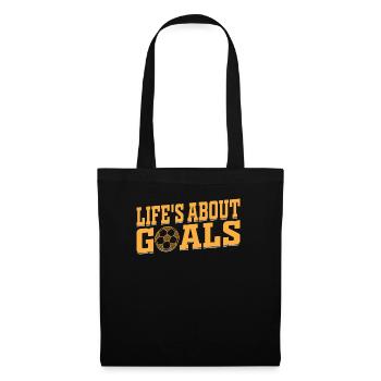 Soccer Lover Soccer Player - Life's About Goals - Tote Bag - black - Front