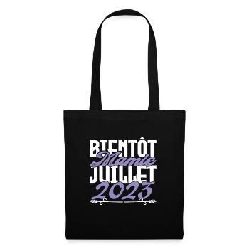 Annonce grossesse. bientôt Mamie Juillet 2023. - Sac en tissu - noir - Devant