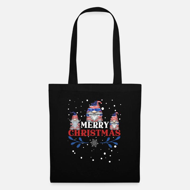 Merry Cristmas gnomes - Stoffbeutel - Schwarz