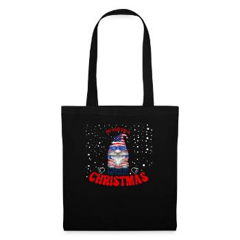 Nous vous souhaitons un joyeux Noël American Gnome - Sac en tissu - noir - Devant