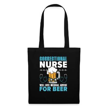 Correctional Nurse Medical Worker Gefängniskrankenschwester - Stoffbeutel - Schwarz - Vorne