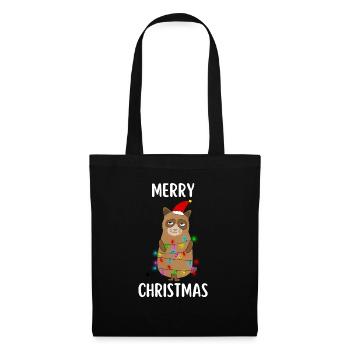 Joyeux Noël Drôle de Chemise de Noël - Sac en tissu - noir - Devant