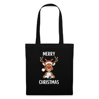 Joyeux Noël Drôle de Chemise de Noël - Sac en tissu - noir - Devant