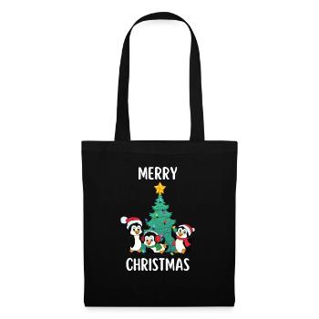 Joyeux Noël Drôle de Chemise de Noël - Sac en tissu - noir - Devant