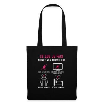 badminton temps libre cadeau badiste femme - Sac en tissu - noir - Devant