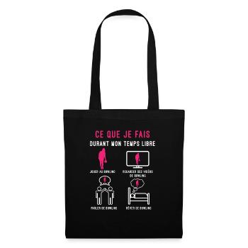 bowling temps libre cadeau lanceuse femme - Sac en tissu - noir - Devant