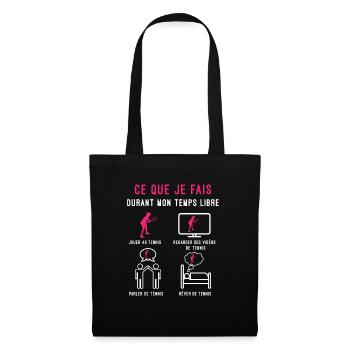 tennis temps libre cadeau tenniswoman femme - Sac en tissu - noir - Devant