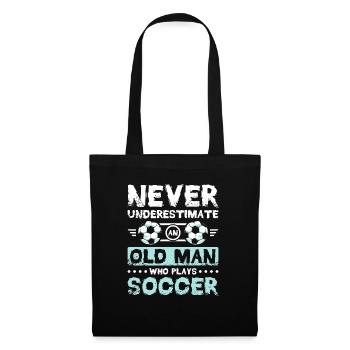 Ne jamais sous-estimer un vieil homme qui joue au football - Sac en tissu - noir - Devant