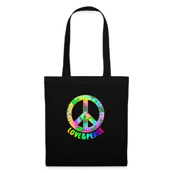 Love Peace 60s 70s Hippie Costume Love Peace - Tote Bag - black - Front