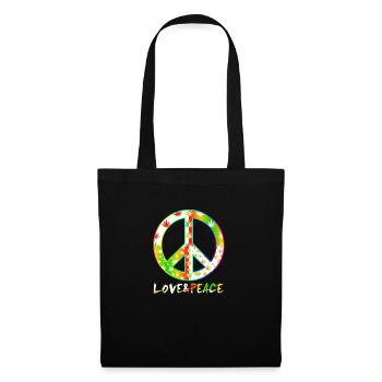 Love Peace 60s 70s Hippie Costume Love Peace - Tote Bag - black - Front