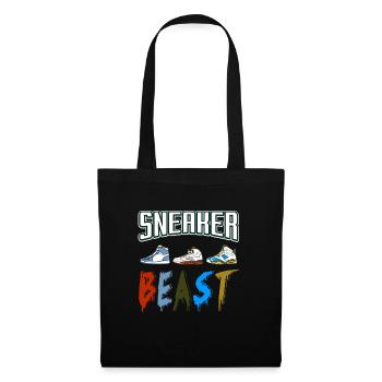Sneaker Beast Retro Funny Sneaker Head T-Shirt - Stoffbeutel - Schwarz - Vorne