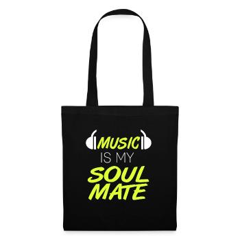 Music Is My Soulmate Retro Music Lover Designs - Stoffbeutel - Schwarz - Vorne