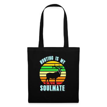 Hunting Is My Soulmate Retro Hunter Designs - Stoffbeutel - Schwarz - Vorne