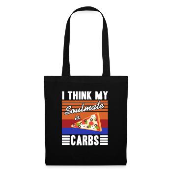 I Think My Soulmate Is Carbs Retro Pizza Lover - Stoffbeutel - Schwarz - Vorne