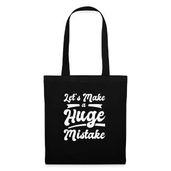 Huge Mistake Line Art Unvollkommenheit Zitate - Stoffbeutel - Schwarz - Vorne