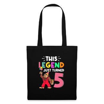 Bigfoot Party Supplies This Legend Just Turned 5 - Tote Bag - black - Front