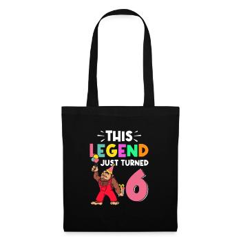 Bigfoot Party Supplies This Legend Just Turned 6 - Tote Bag - black - Front