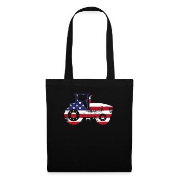 Farming Farmer American Flag Us - Tote Bag - black - Front