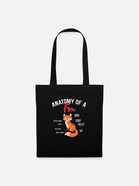 Animal à fourrure Mignon Fox Lover Sweet Carnivore Anatomist - Sac en tissu - noir