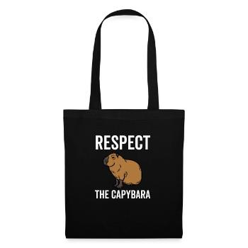Respektiere das Capybara - Stoffbeutel - Schwarz - Vorne