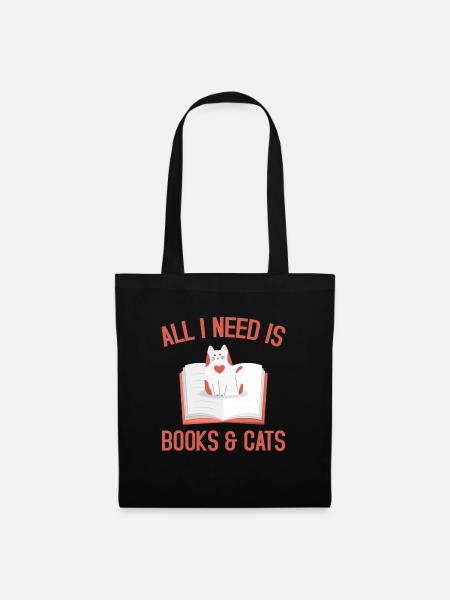 All I need is books - Stoffbeutel - Schwarz