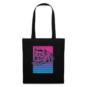 Retro Cat Graphic Cat for Cat Owners - Tote Bag - black - Front