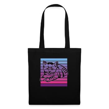 Retro Cat Graphic Cat for Cat Owners - Tote Bag - black - Front