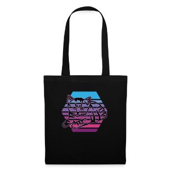 Chat graphique Retro Cat pour les propriétaires de chats - Sac en tissu - noir - Devant