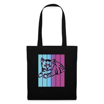Retro Cat Graphic Cat for Cat Owners - Tote Bag - black - Front