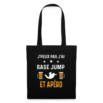 je peux pas j'ai base jump et apéro - Sac en tissu - noir - Devant